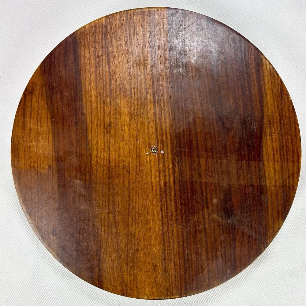 Vintage Collapsible Hand Carved Wooden Centerpiece, Basket, Rosewood Trivet